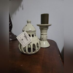 Veranda Candle Lantern Glazed terra